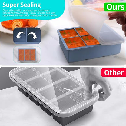 Six-Compartment Silicone Food Portion Mold