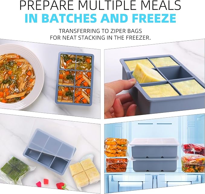 Six-Compartment Silicone Food Portion Mold
