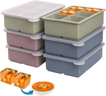 Six-Compartment Silicone Food Portion Mold
