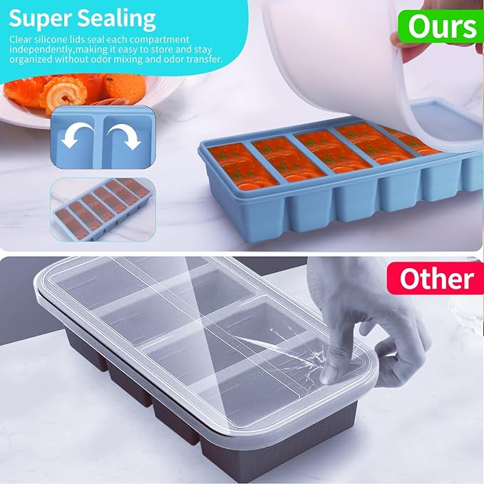 Silicone Freezer Tray with Lid